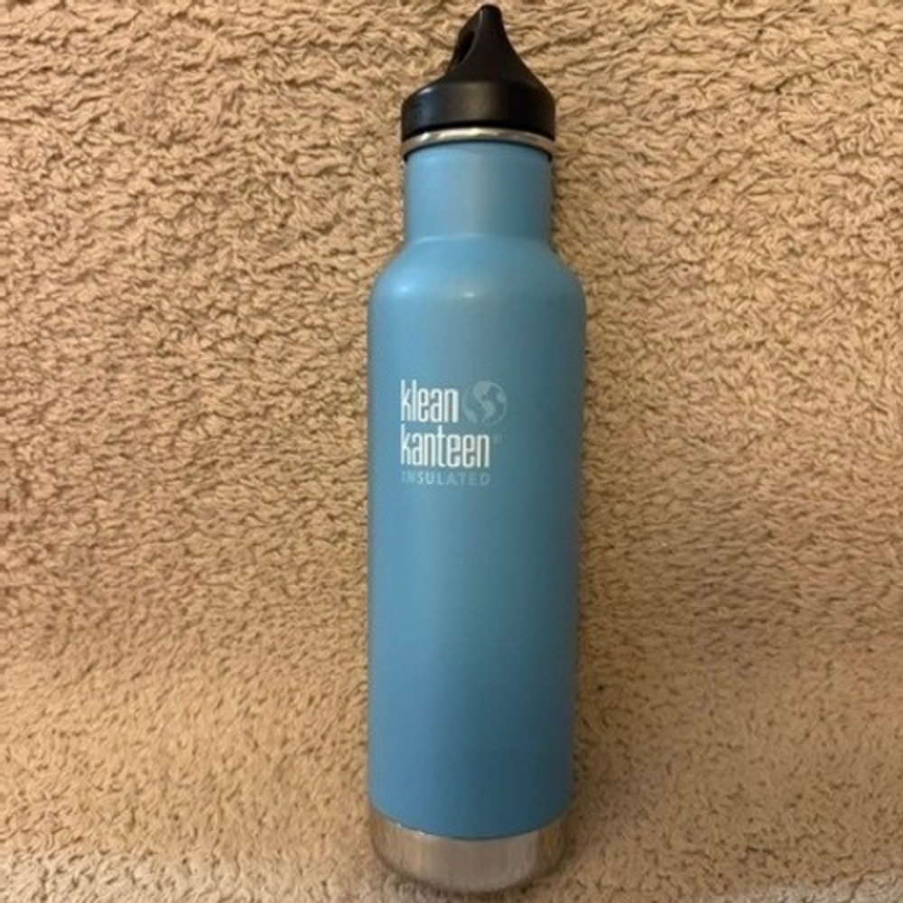 Klean Kanteen Water Bottle Unisex 20oz Blue Insulated Classic Loop Cap Stainless